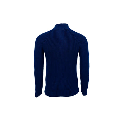 Classic Black Lacoste Quarter-Zip Ribbed Sweater