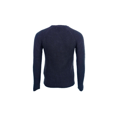 Men's Classic Fit Ribbed Crew Neck Sweater with Signature Logo