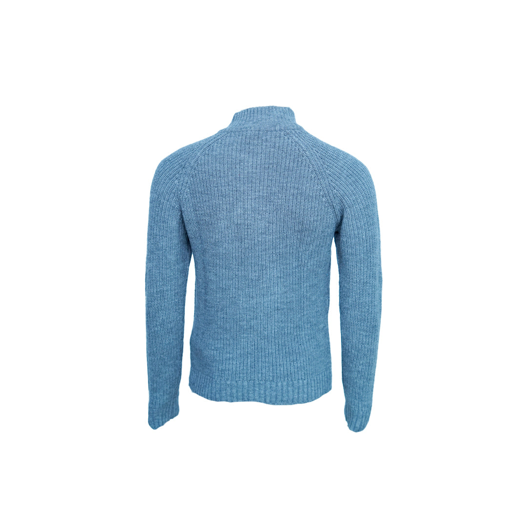 Classic Black Lacoste Quarter-Zip Ribbed Sweater