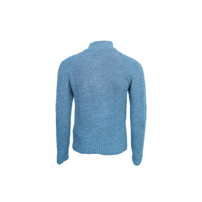 Classic Black Lacoste Quarter-Zip Ribbed Sweater