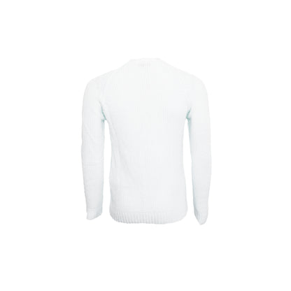 Men's Classic Fit Ribbed Crew Neck Sweater with Signature Logo
