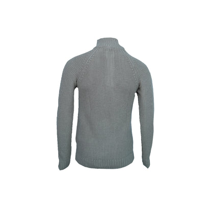 Classic Black Lacoste Quarter-Zip Ribbed Sweater