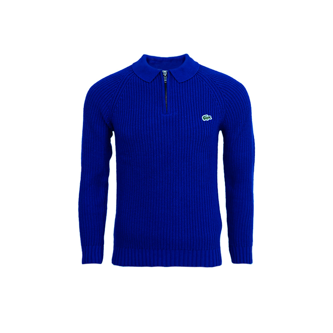 Classic Knit Raglan Sleeve Zip-Neck Pullover