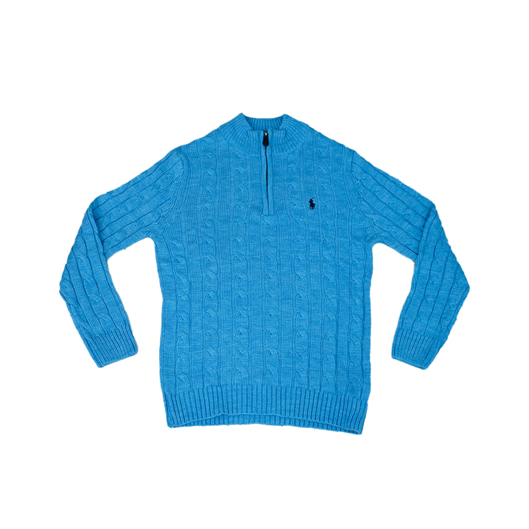 Sweater with Quarter-Zip Neck