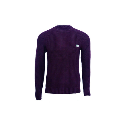 Men's Classic Fit Ribbed Crew Neck Sweater with Signature Logo