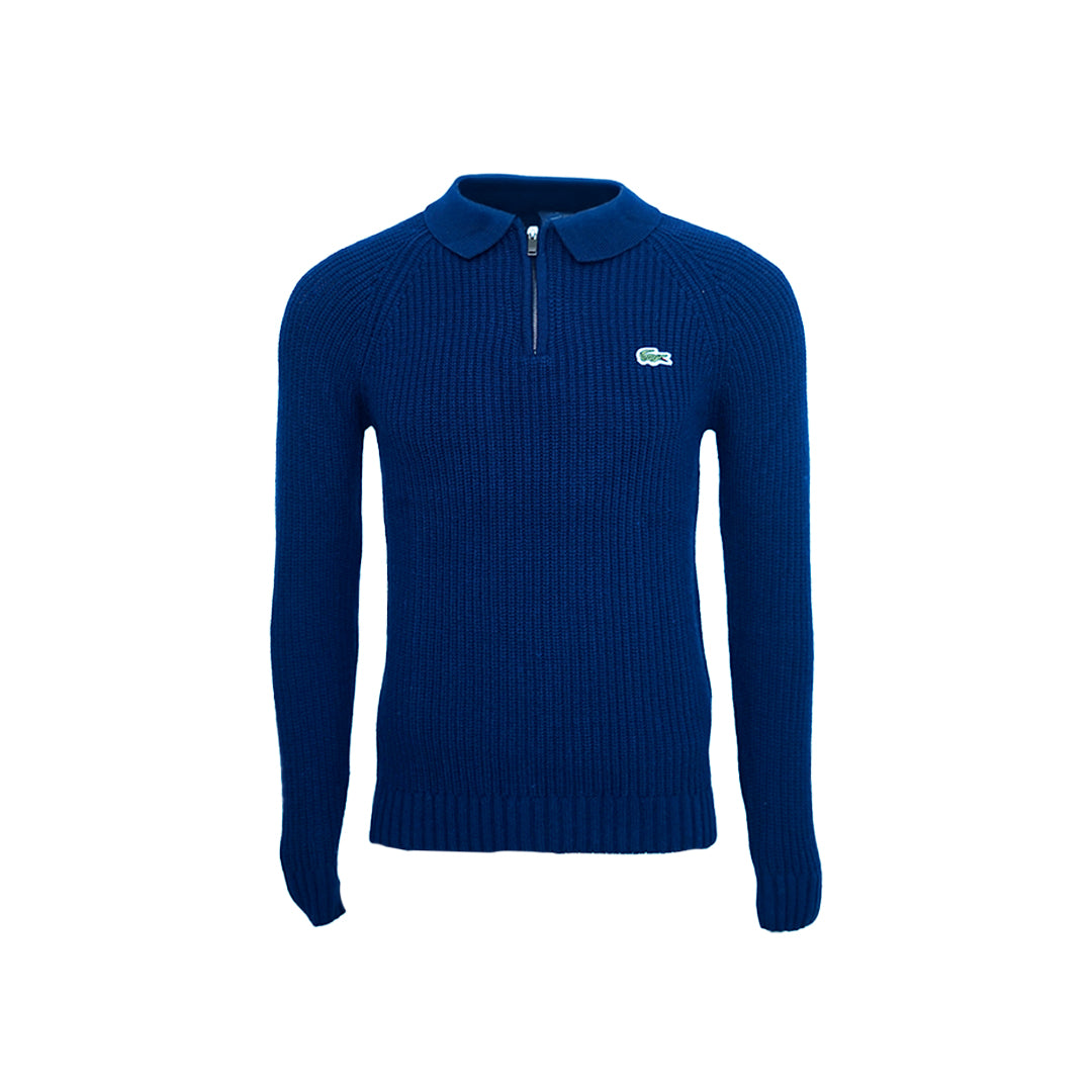 Classic Knit Raglan Sleeve Zip-Neck Pullover