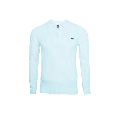 Classic Knit Raglan Sleeve Zip-Neck Pullover