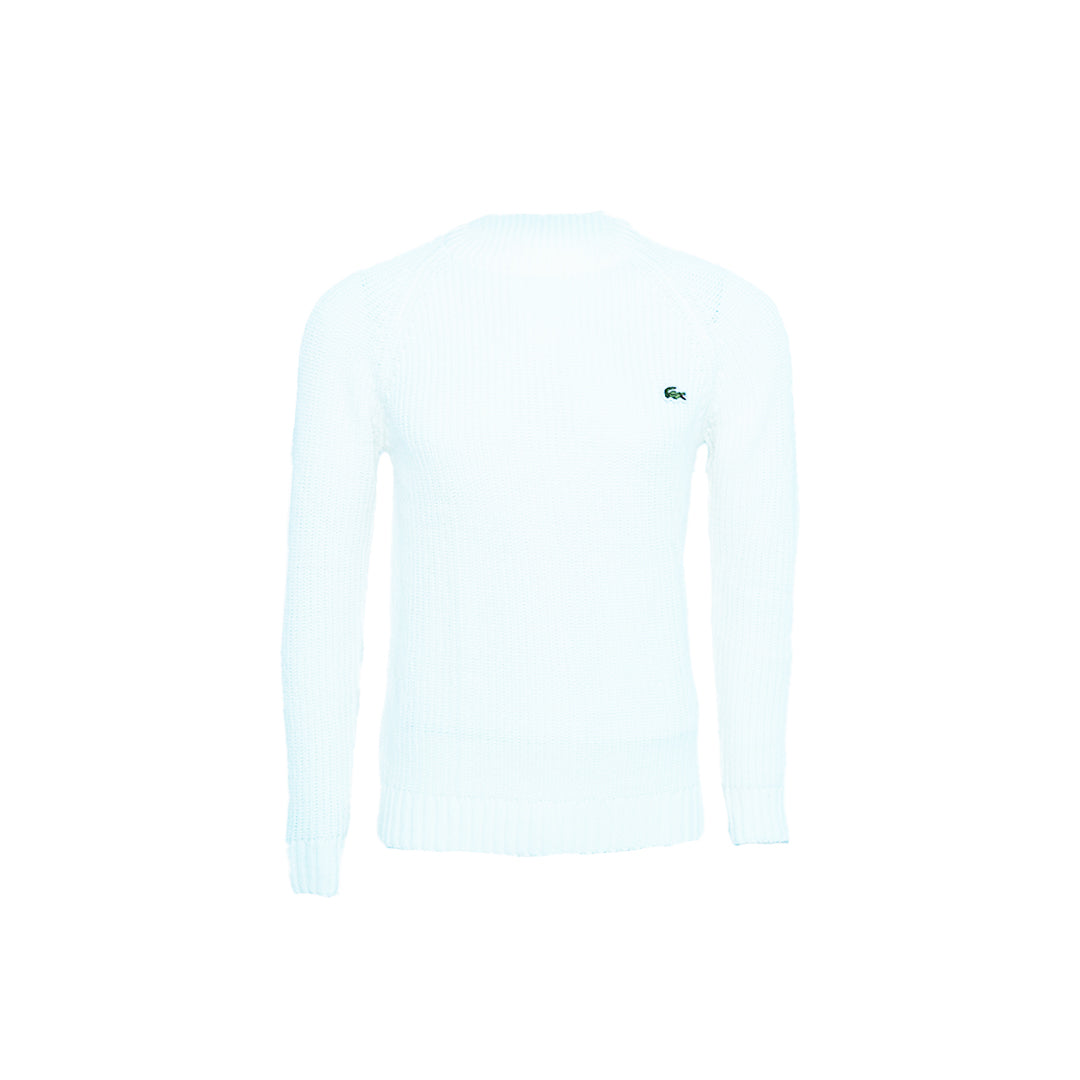 Men's Classic Fit Ribbed Crew Neck Sweater with Signature Logo