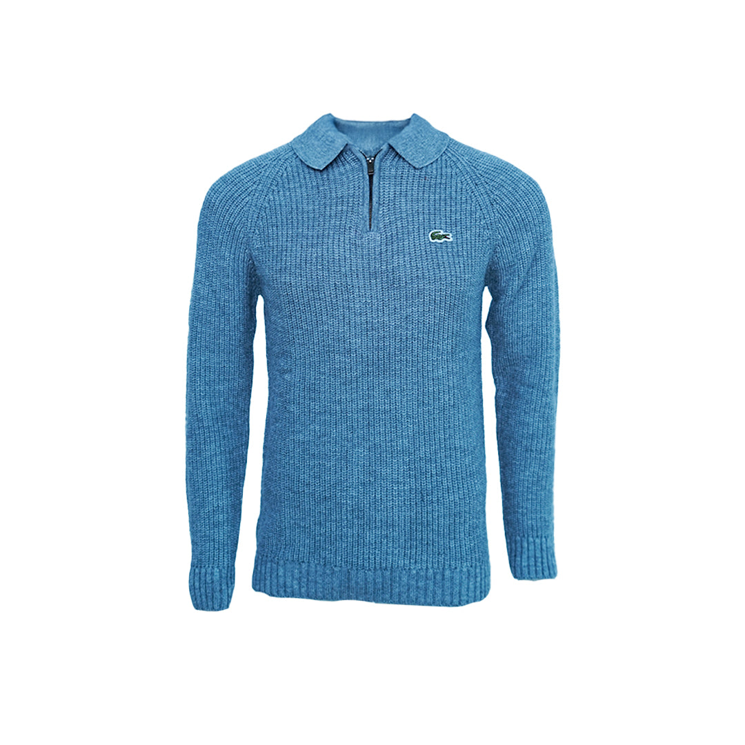 Classic Knit Raglan Sleeve Zip-Neck Pullover