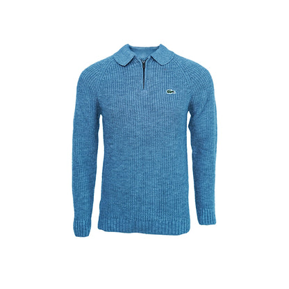 Classic Knit Raglan Sleeve Zip-Neck Pullover